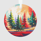クリスマスツリー風景画 アクリル オーナメント (裏面)
