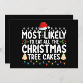 クリスマスツリー食べのケーキを全部買う可能性が高い 招待状 (正面/裏面)