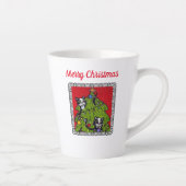 クリスマスツリー飾に二匹の猫登山 カフェラテマグ (右)