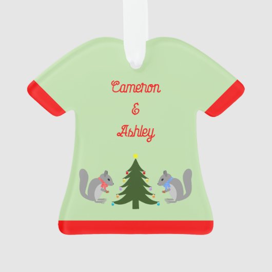 クリスマスツリー飾のリスの名前をカスタムする オーナメント (裏面)