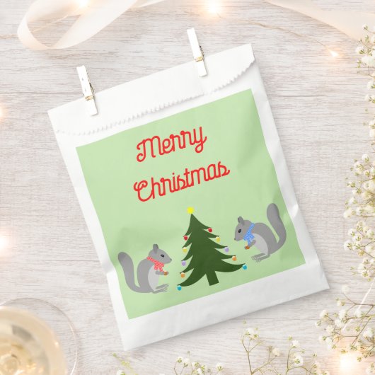 クリスマスツリー飾のリスカスタムズ フェイバーバッグ (クリップ留めされた状態)