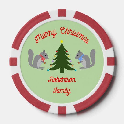 クリスマスツリー飾のリスカスタムズ ポーカーチップ (正面)