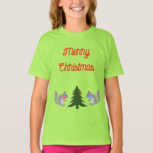 クリスマスツリー飾のリスカスタムズ Tシャツ (正面)