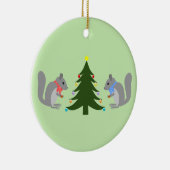 クリスマスツリー飾のリス名前をカスタムする セラミックオーナメント (右)