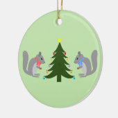 クリスマスツリー飾のリス名前をカスタムする セラミックオーナメント (左)