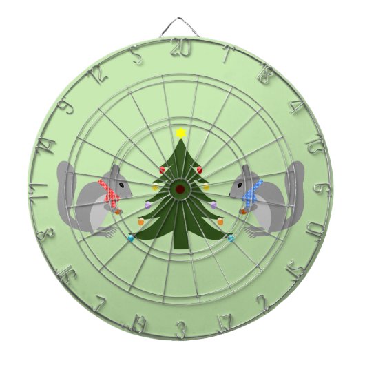 クリスマスツリー飾のリス ダーツボード (正面)