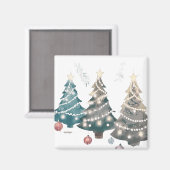 クリスマスツリー飾の白いライト マグネット (正面/裏面)