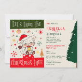 クリスマスツリー飾り交換バースデーパーティー 招待状 (正面)