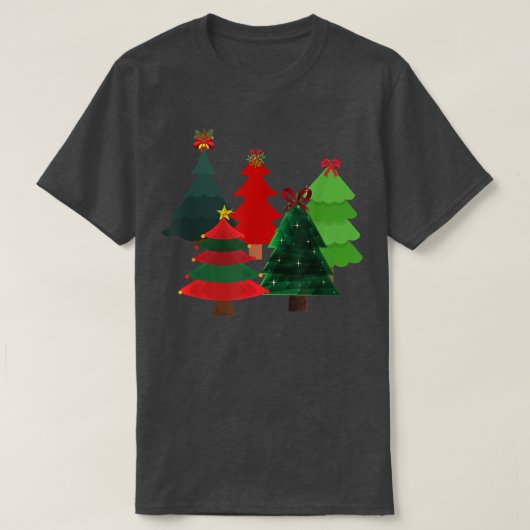 クリスマスツリー飾、クリスマスの星、弓とバ Tシャツ (デザイン正面)