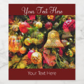 クリスマスツリー魔法ハリーホリデー ワインラベル (シングルラベル)