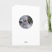 クリスマスツリー黒と白メリーの家族写真 シーズンカード (裏面)