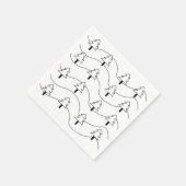 クリスマスツリー黒白クリスマスツリー スタンダードカクテルナプキン (角)