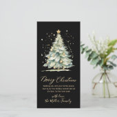 クリスマスツリー黒金ゴールドスクリプト非写真 シーズンカード (スタンド正面)