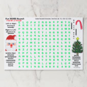 クリスマスツリー15単語検索レストランアクティビティ ペーパーパッド (正面)