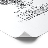 クリスマスツリー1925パテントアートホワイト紙 ポスター (角)