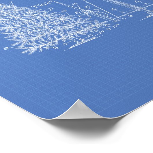 クリスマスツリー1927年の特許アート青写真 ポスター (角)