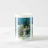 クリスマスツリー2を飾る天使 ボーンチャイナマグカップ (正面)