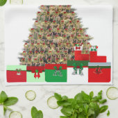 クリスマスツリー2キッチンタオル キッチンタオル (折り畳み)