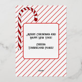 クリスマスツリー2枚の写真クリスマス20XX 箔シーズンカード (裏面)