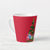 クリスマスツリー2021赤いラテマグカップ カフェラテマグ (左アングル)