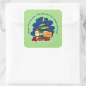 クリスマスツリー20xx付きサンタ追加文字 スクエアシール (バッグ)