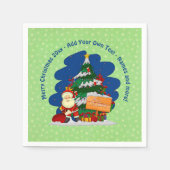 クリスマスツリー20xx付きサンタ追加文字 スタンダードカクテルナプキン (正面)