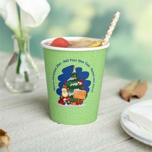 クリスマスツリー20xx付きサンタ追加文字 紙コップ (インサイチュ)