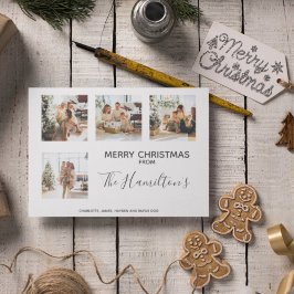 クリスマスツリー4写真パーソナライズされた シーズンカード