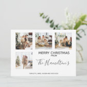 クリスマスツリー4写真パーソナライズされた シーズンカード (スタンド正面)