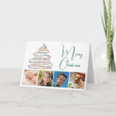 クリスマスツリー4枚の写真 シーズンカード (正面)