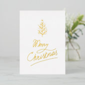 クリスマスツリー | あなたの写真を追加 箔シーズンカード (立ち正面)