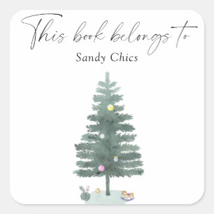 クリスマスツリー – この本は次のものだ スクエアシール