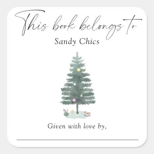 クリスマスツリー – この本は次のものだ スクエアシール (正面)