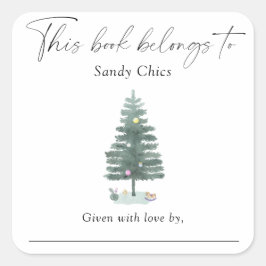 クリスマスツリー – この本は次のものだ スクエアシール
