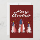 クリスマスツリー アメリカ国旗  招待状 (正面)