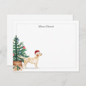クリスマスツリー イエローラブラドールレトリーバー 休日 ノートカード (正面/裏面)