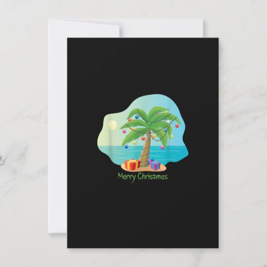 クリスマスツリー　イルミネーション　パームツリー　メリークリスマス 招待状 (正面)