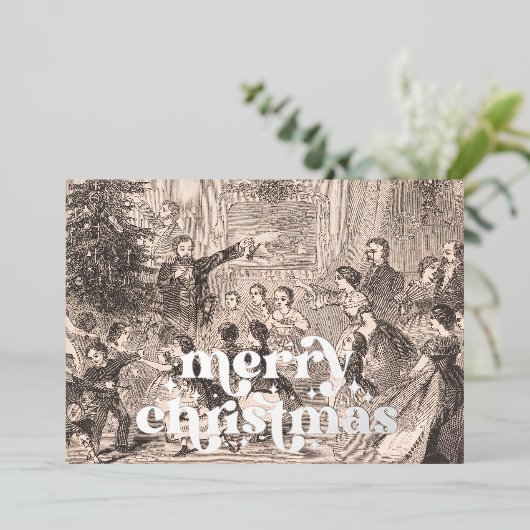 クリスマスツリー | ウィンズローホーマー 箔シーズンカード (立ち正面)