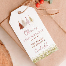 クリスマスツリー ウィンター ガール 1歳の誕生日 ありがとう