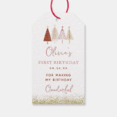 クリスマスツリー ウィンター ガール 1歳の誕生日 ありがとう ギフトタグ (裏面)