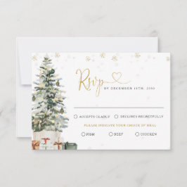 クリスマスツリー ウェディング RSVP カード