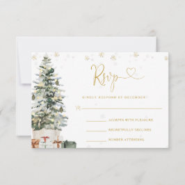 クリスマスツリー ウェディング RSVP カード