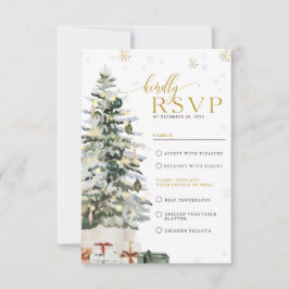 クリスマスツリー ウェディング RSVP カード