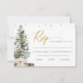 クリスマスツリー ウェディング RSVP カード