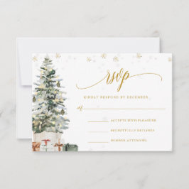クリスマスツリー ウェディング RSVP カード