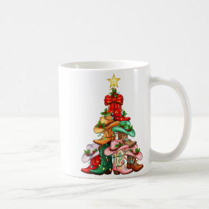クリスマスツリー ウエスタンカウガールブーツ Xmas Li コーヒーマグカップ