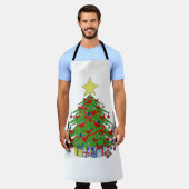 クリスマスツリー エプロン (着用した状態)
