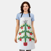 クリスマスツリー エプロン (着用した状態)