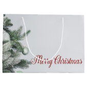 クリスマスツリー、オーナメント、メリークリスマス ラージペーパーバッグ (裏面)