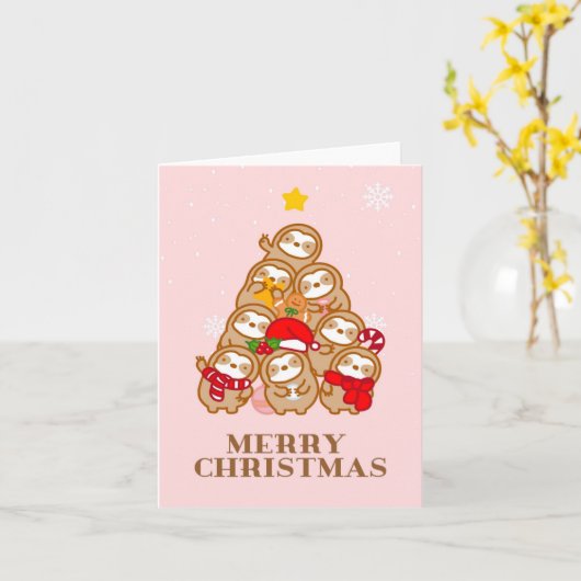 クリスマスツリー カード (黄色い花)